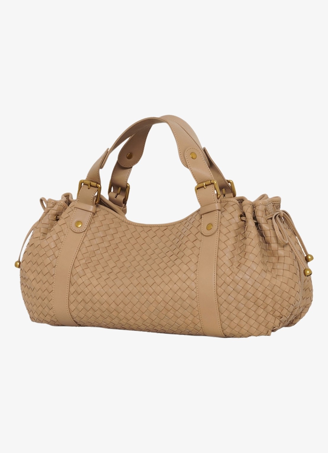 Gerard Darel 24H handtas van leer met gevlochten detail - detail 2 camel