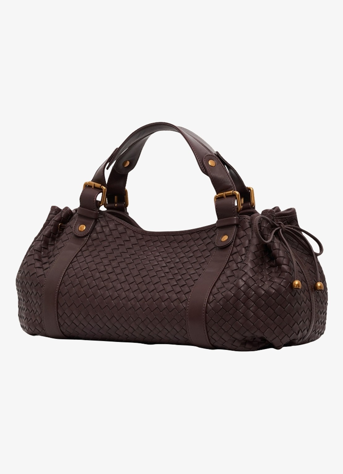 Gerard Darel 24H handtas van leer met geweven detail - detail 2 donkerrood