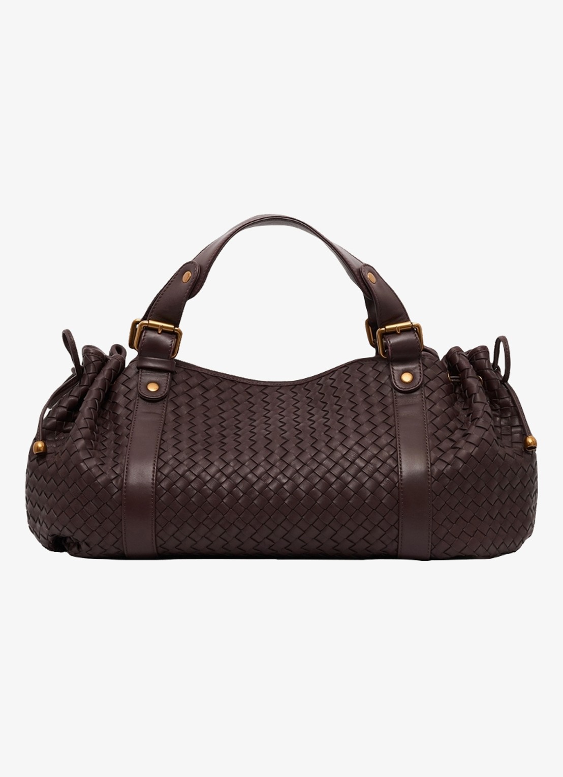 Gerard Darel 24H handtas van leer met geweven detail - voorkant donkerrood