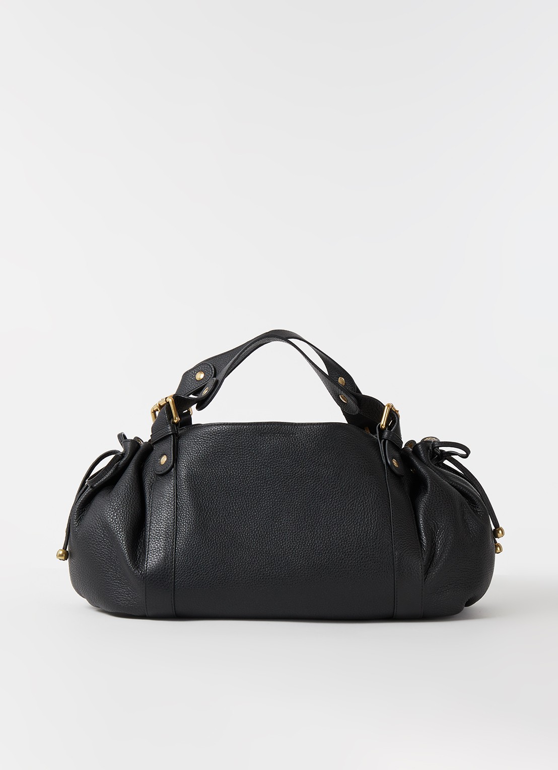 Gerard Darel 24H handtas van leer met kalfsleren details - voorkant zwart