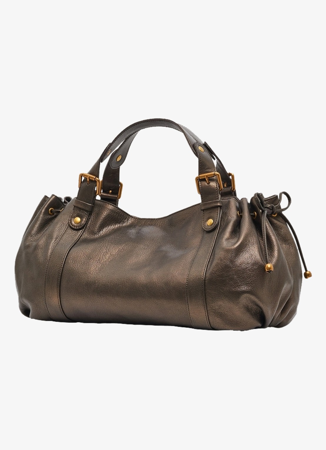 Gerard Darel 24H handtas van leer met metallic finish - detail 2 brons