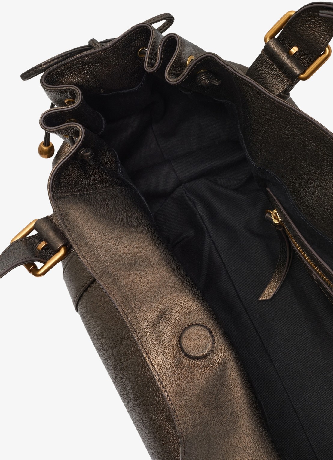 Gerard Darel 24H handtas van leer met metallic finish - detail 3 brons