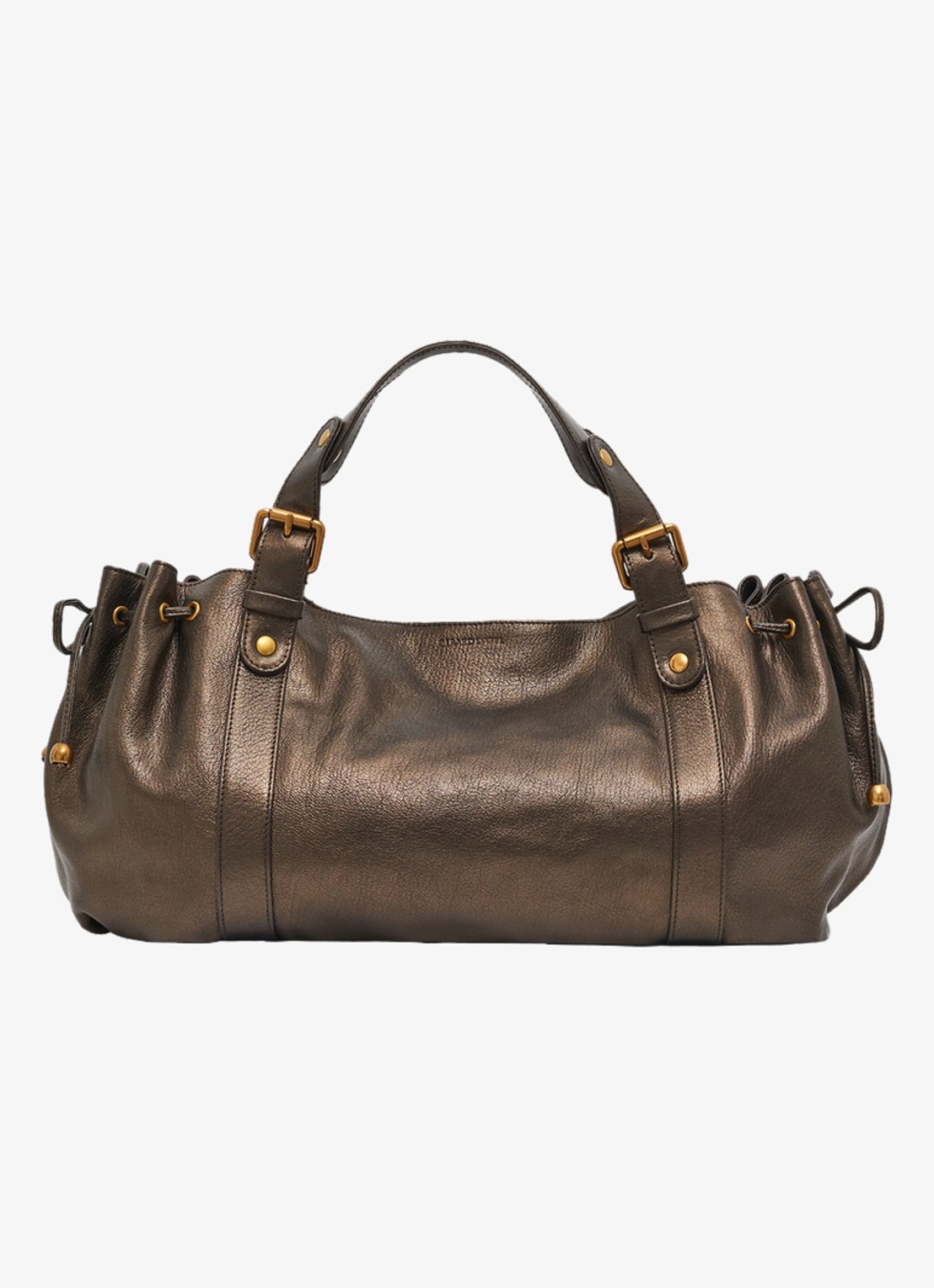 Gerard Darel 24H handtas van leer met metallic finish - voorkant brons