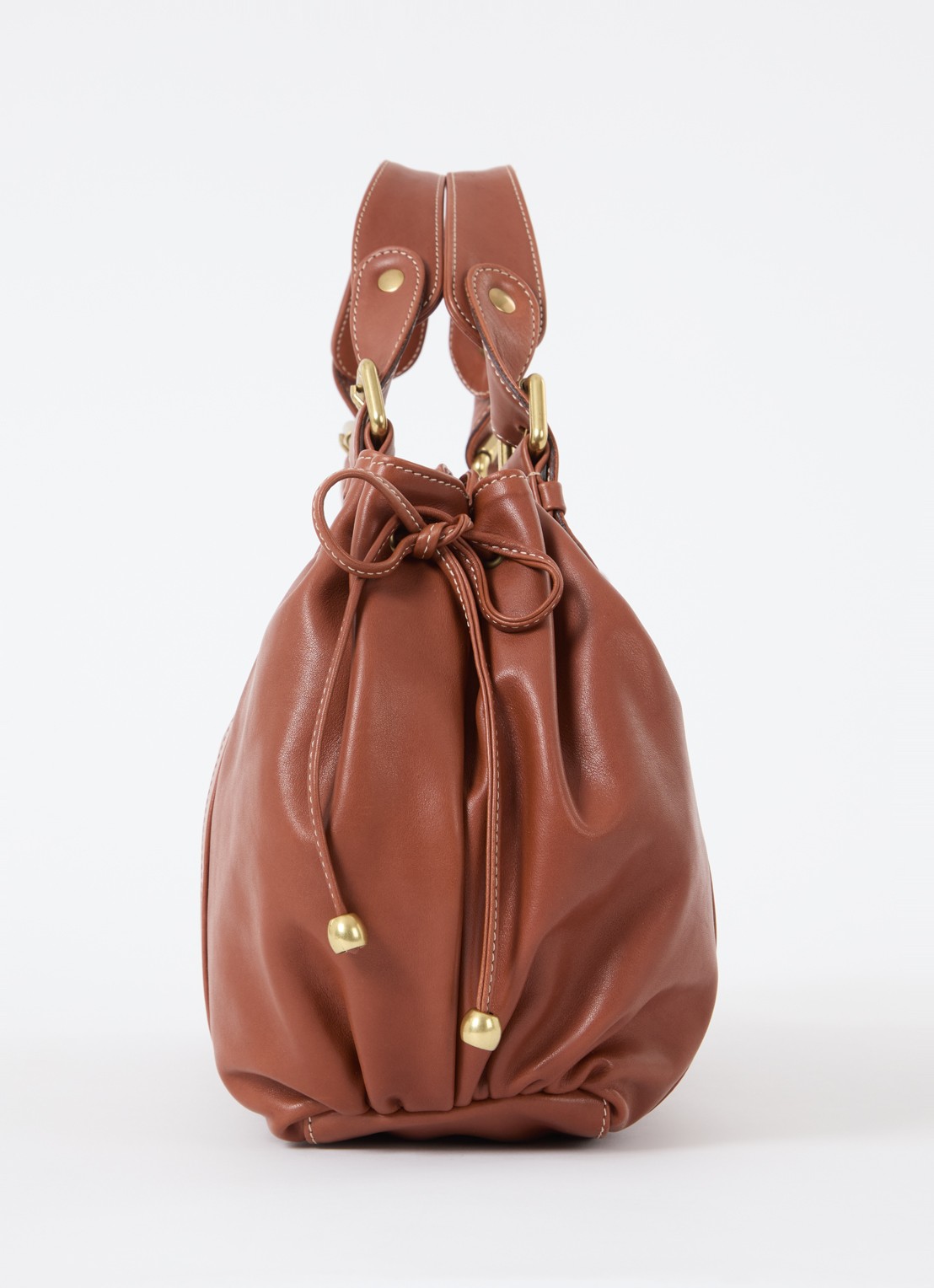 Gerard Darel 24H handtas van leer - detail 3 cognac
