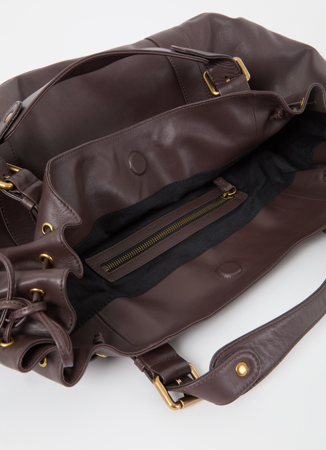 Gerard Darel 24H handtas van leer - detail 3 donkerbruin