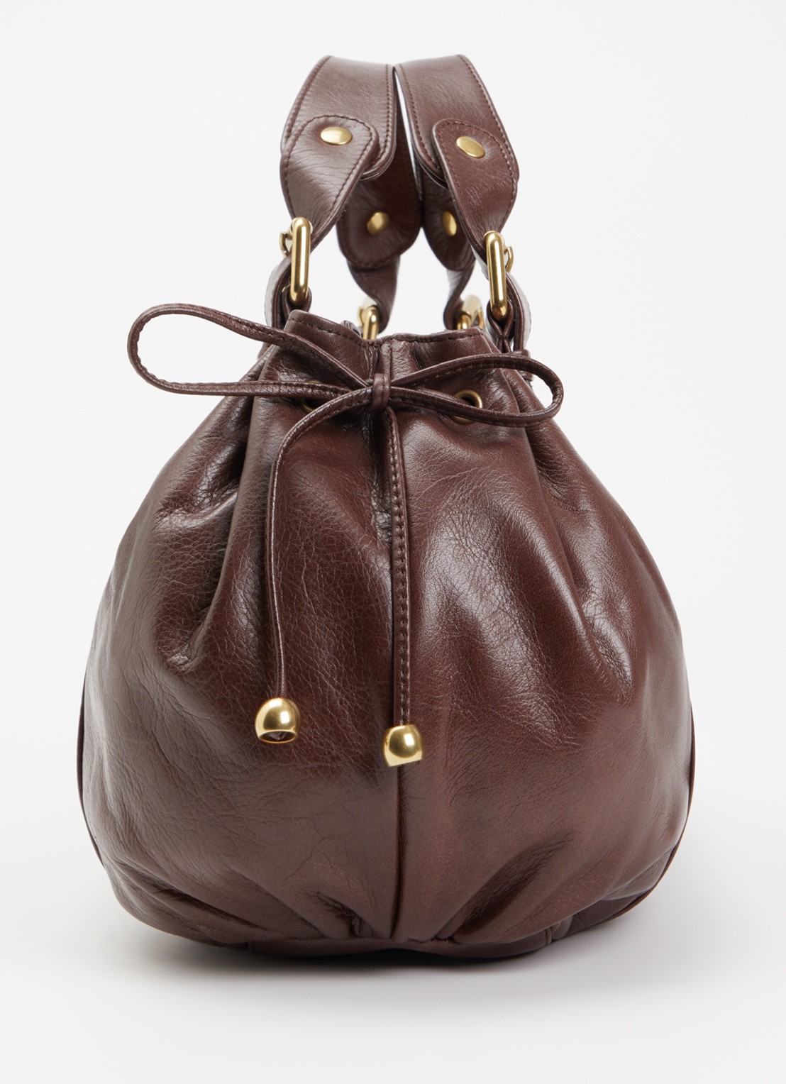 Gerard Darel 24H handtas van leer - detail 2 donkerbruin