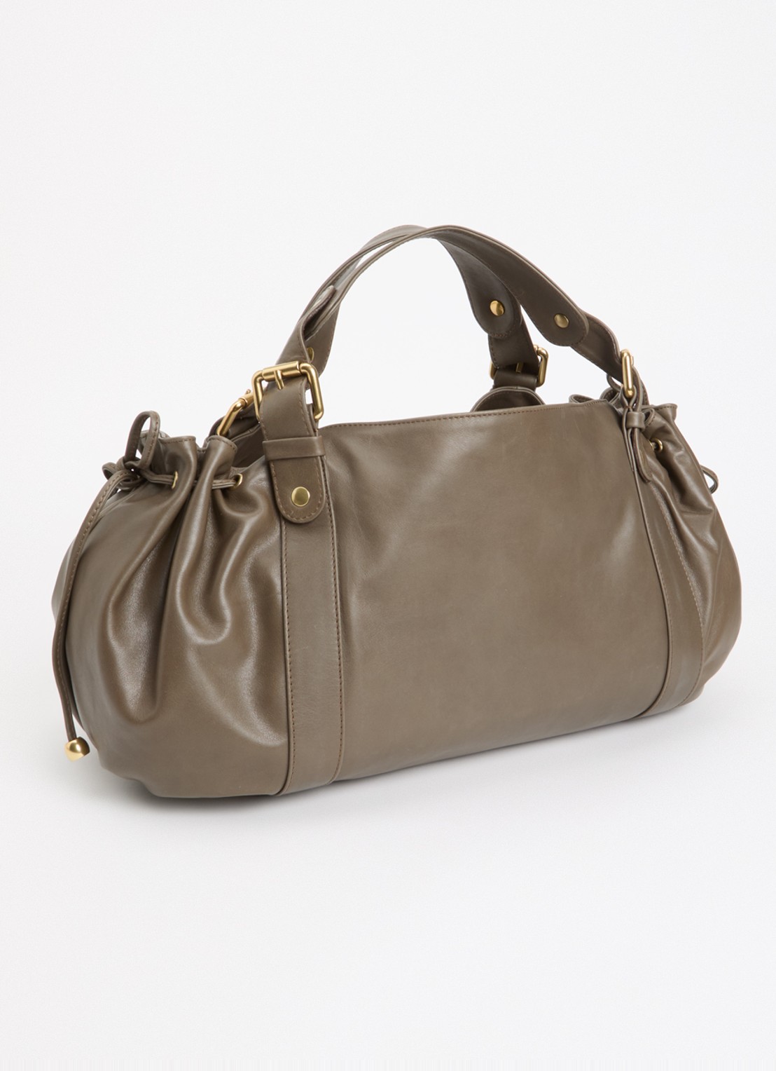 Gerard Darel 24H handtas van leer - achterkant 5 khaki