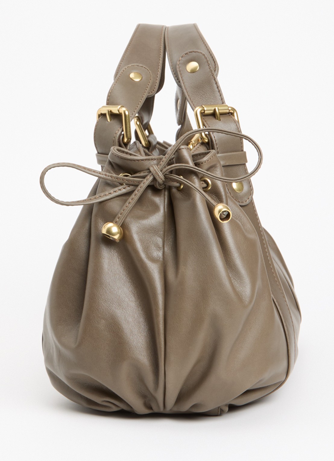 Gerard Darel 24H handtas van leer - detail 2 khaki