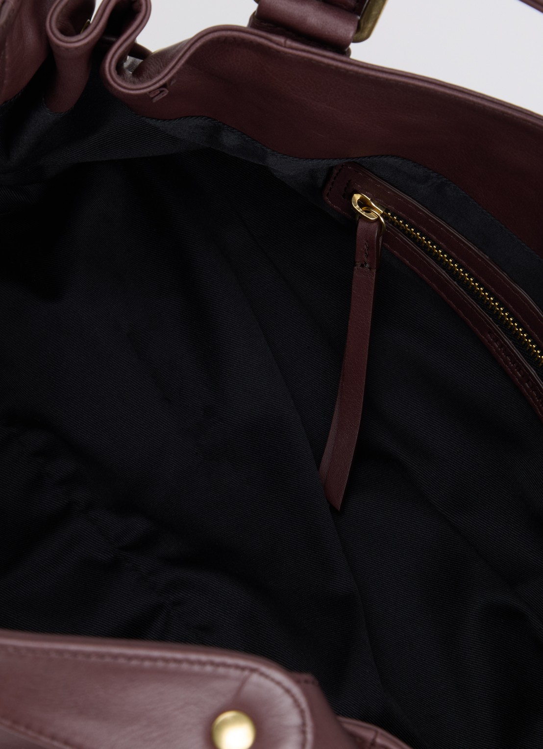 Gerard Darel 24H handtas van leer - detail 3 roodbruin