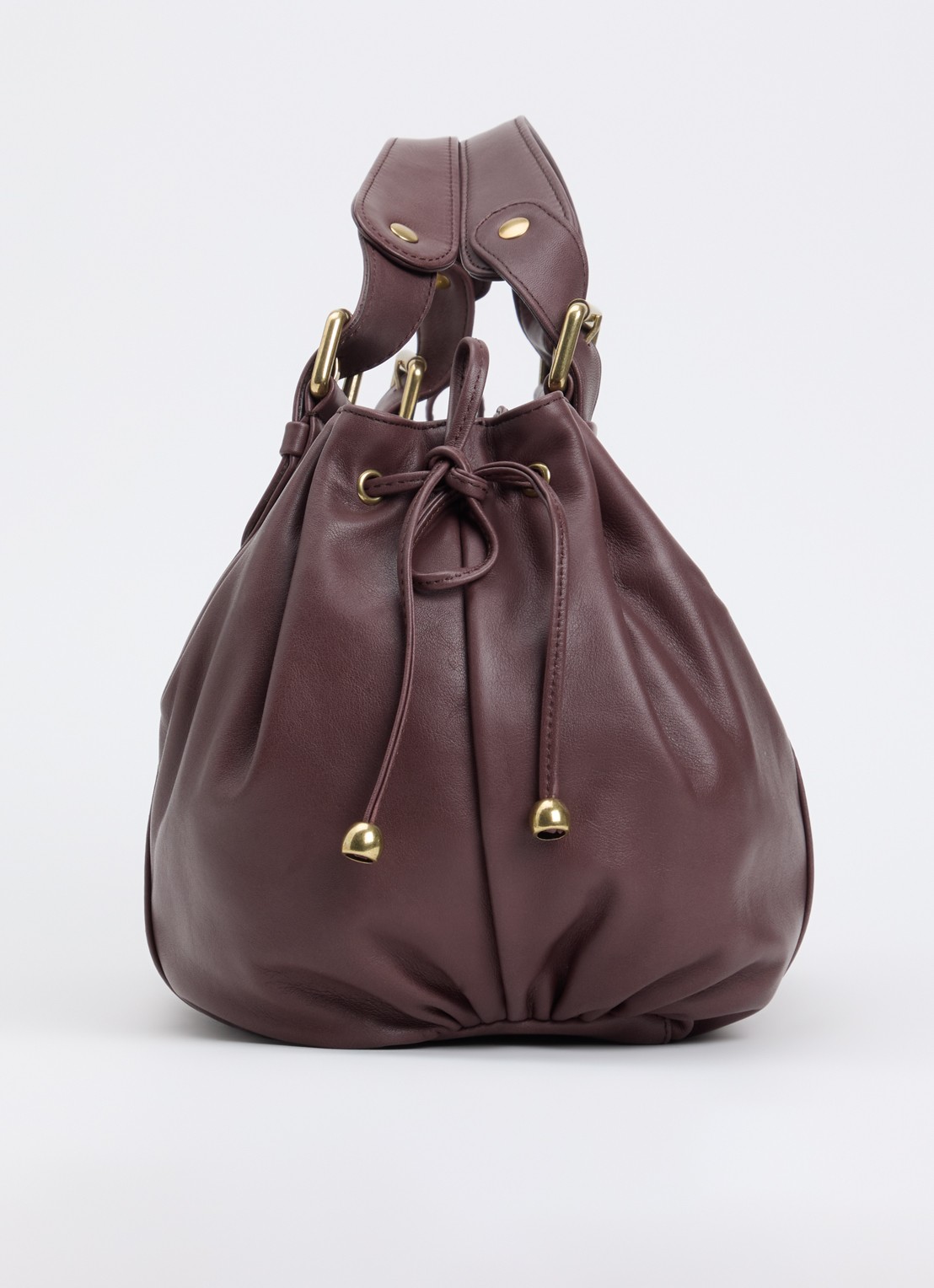Gerard Darel 24H handtas van leer - detail 4 roodbruin