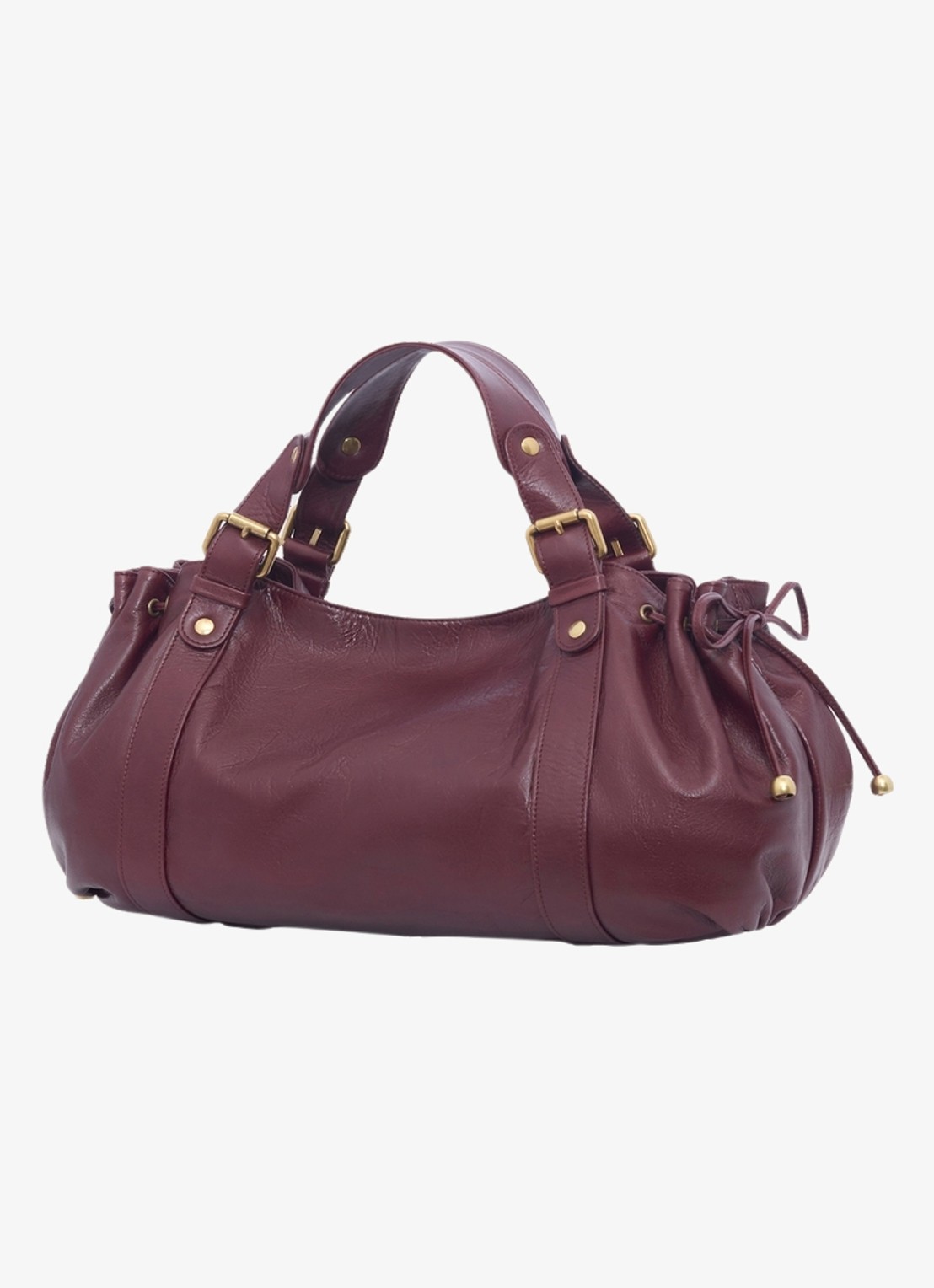 Gerard Darel 24H handtas van leer  - detail 2 donkerrood