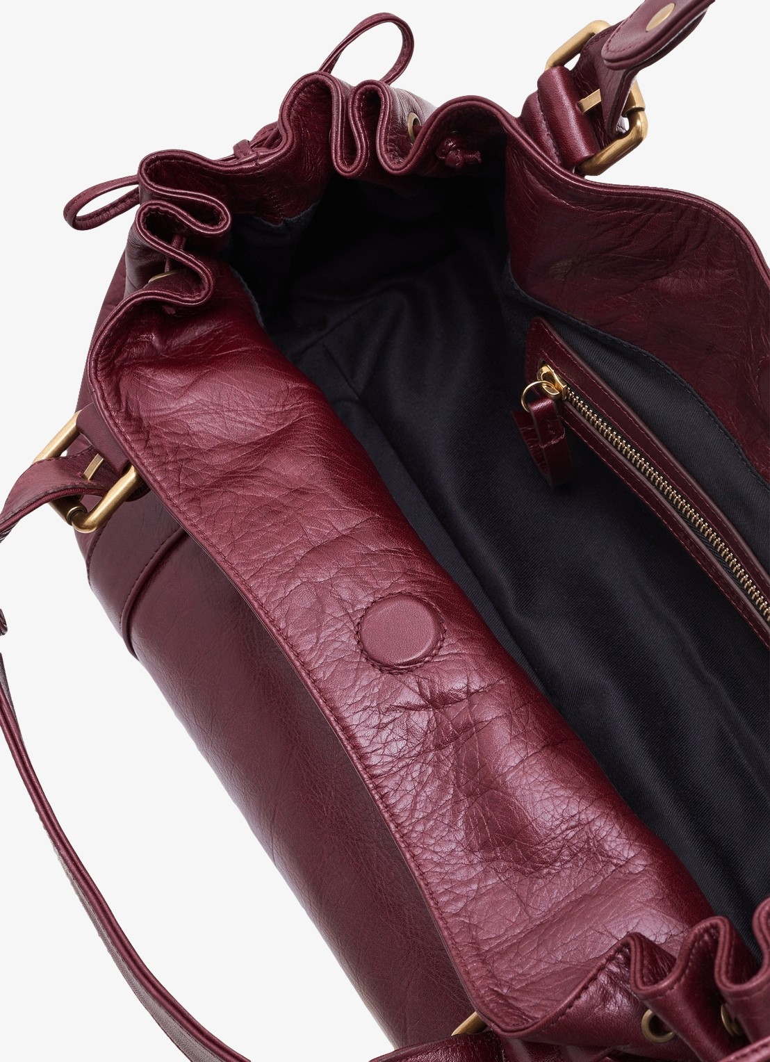Gerard Darel 24H handtas van leer  - detail 3 donkerrood