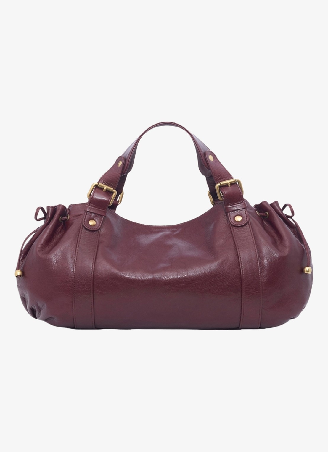 Gerard Darel 24H handtas van leer  - voorkant donkerrood