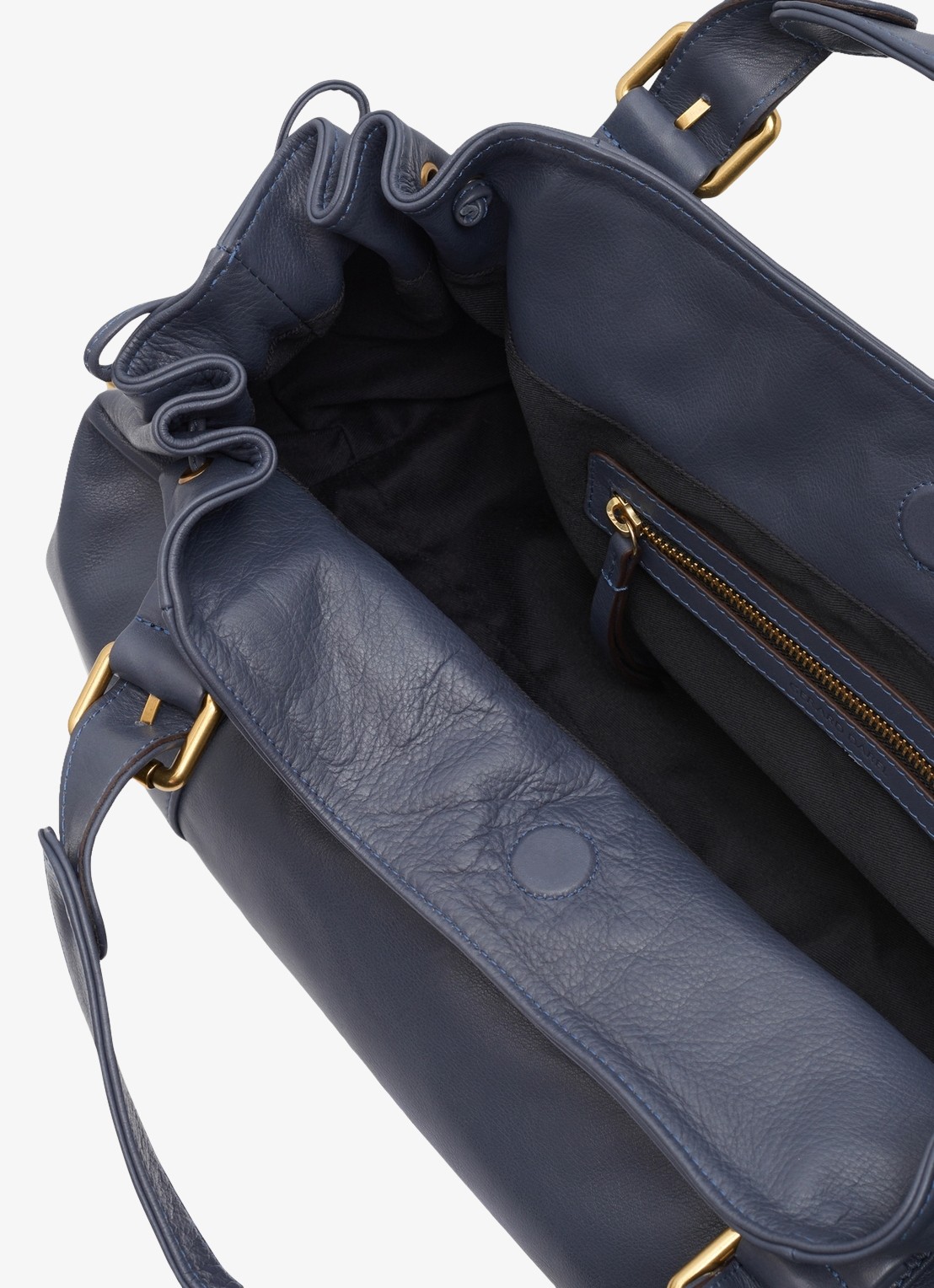 Gerard Darel 24H handtas van leer - detail 2 blauwgrijs