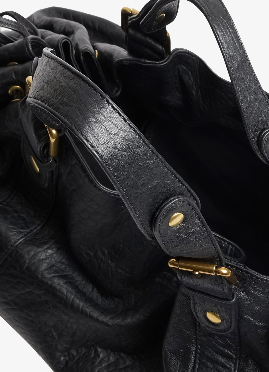 Gerard Darel 24H handtas van pebbled schapenleer  - detail 2 zwart