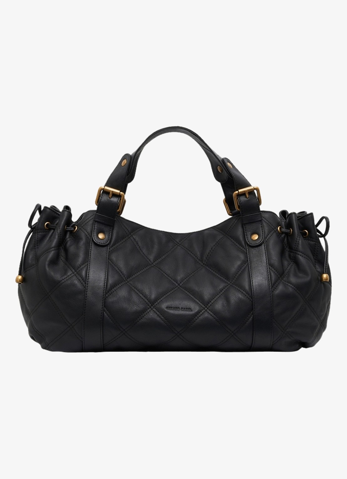 Gerard Darel 24H handtas van quilted leer - voorkant zwart