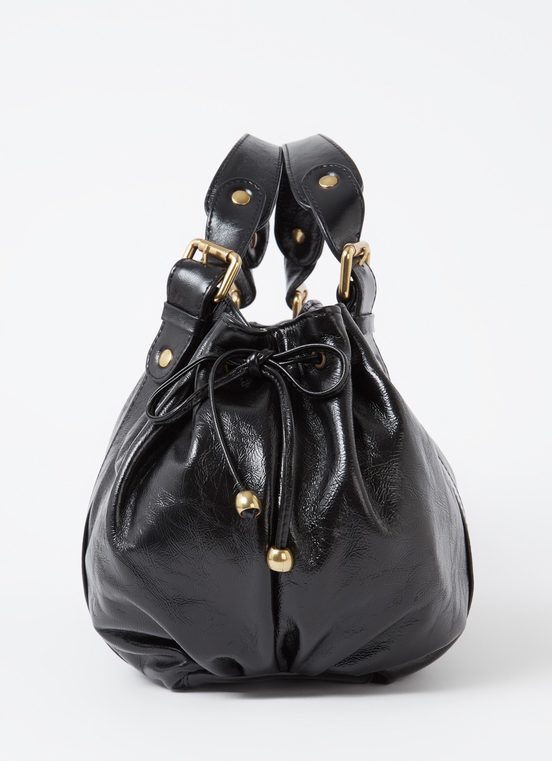 Gerard Darel 24H schoudertas van leer - detail 4 zwart