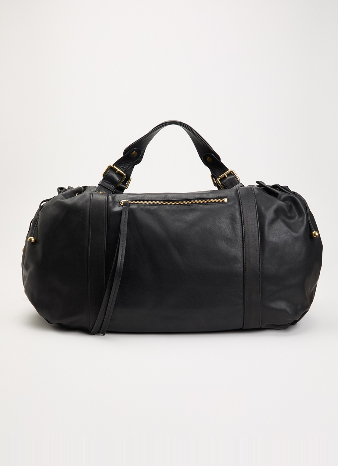 Gerard Darel 72H weekendtas van leer  - voorkant zwart