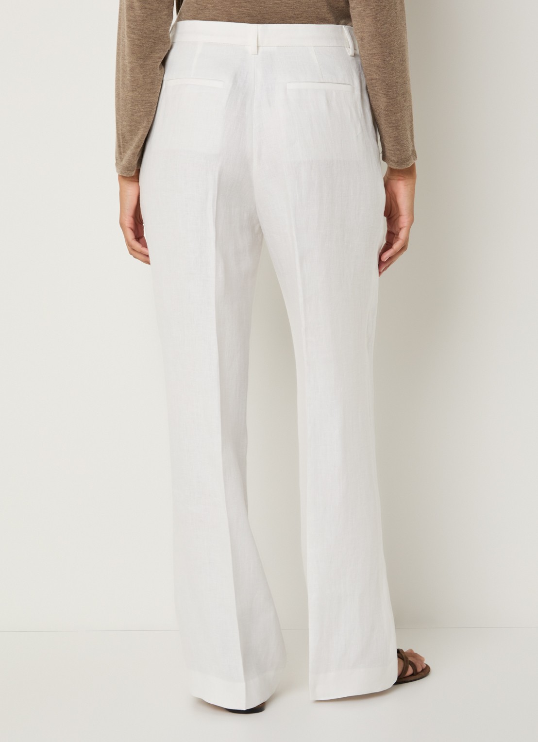 Gerard Darel Abelle high waist loose fit broek van linnen - achterkant gebroken wit