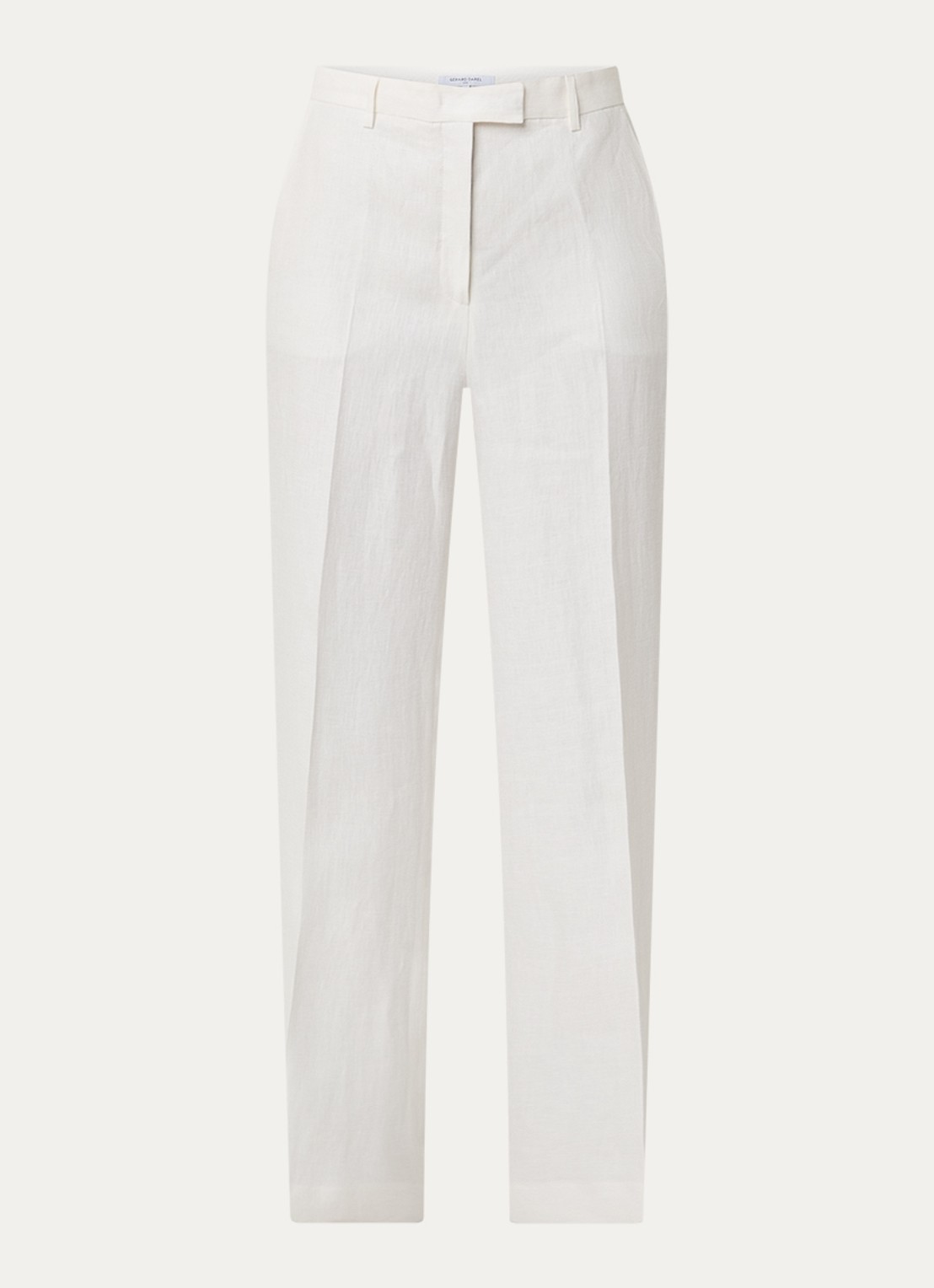Gerard Darel Abelle high waist loose fit broek van linnen - voorkant 3 gebroken wit