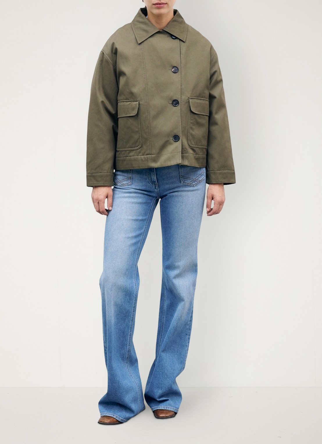Gerard Darel Adel gewatteerd jack met klepzakken - detail mosgroen