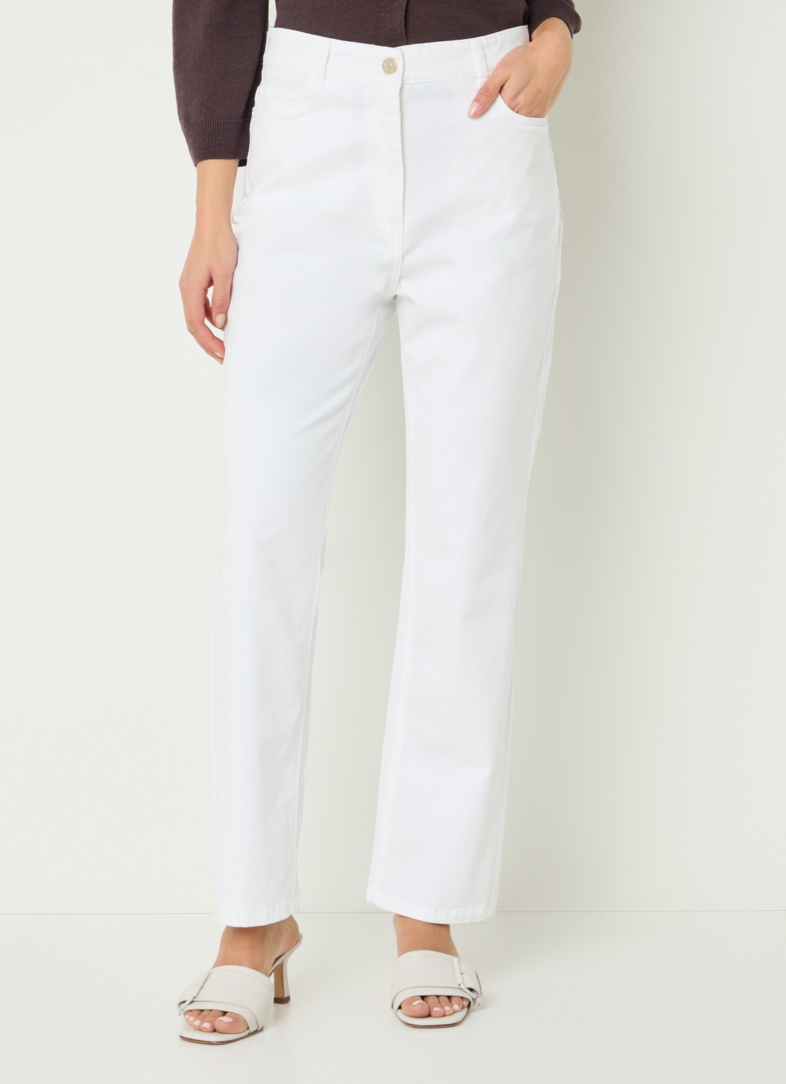 Gerard Darel Adela high waist straight leg jeans met gekleurde wassing - detail 4 wit