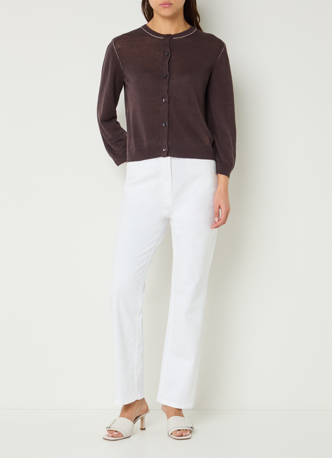 Gerard Darel Adela high waist straight leg jeans met gekleurde wassing - voorkant 3 wit