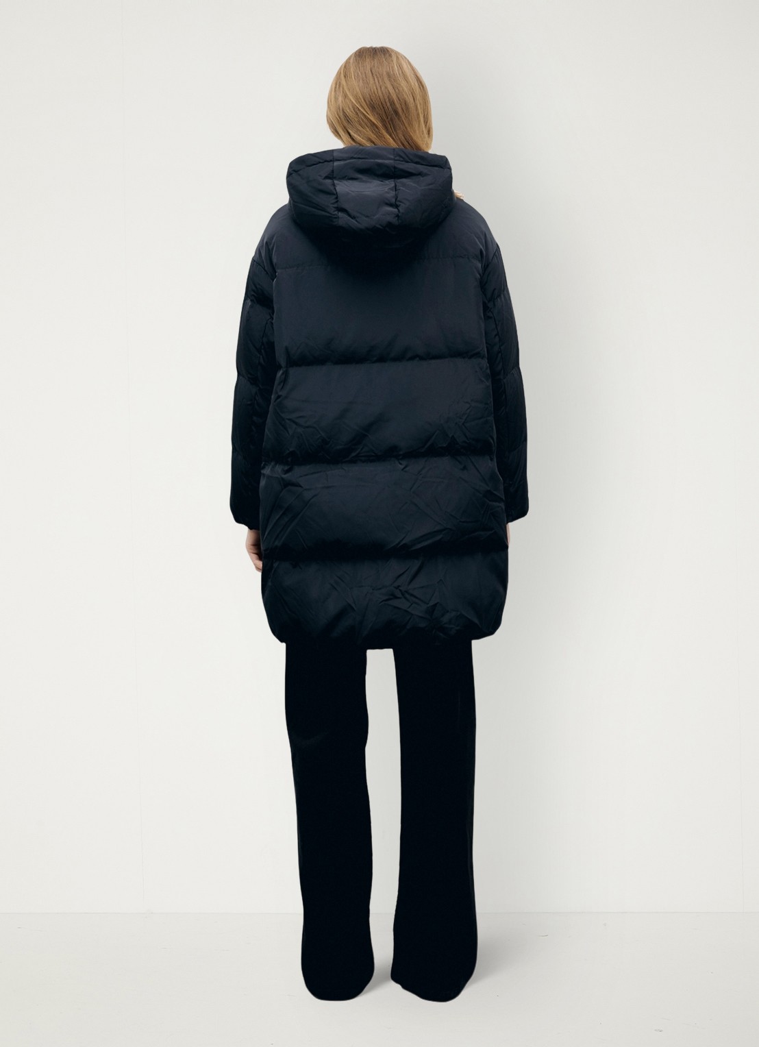 Gerard Darel Adna gewatteerde parka met capuchon - achterkant 3 zwart