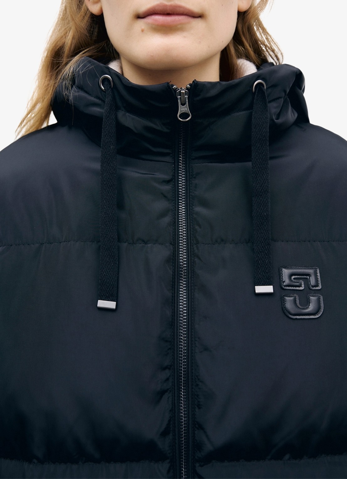 Gerard Darel Adna gewatteerde parka met capuchon - detail 2 zwart