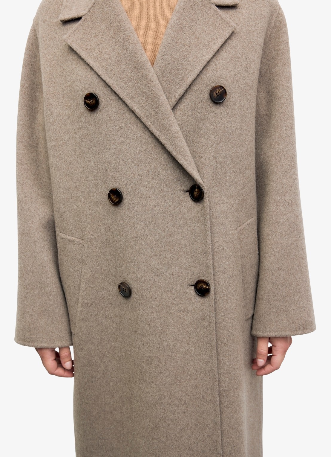 Gerard Darel Aela double-breasted mantel in wolblend - detail 3 beige