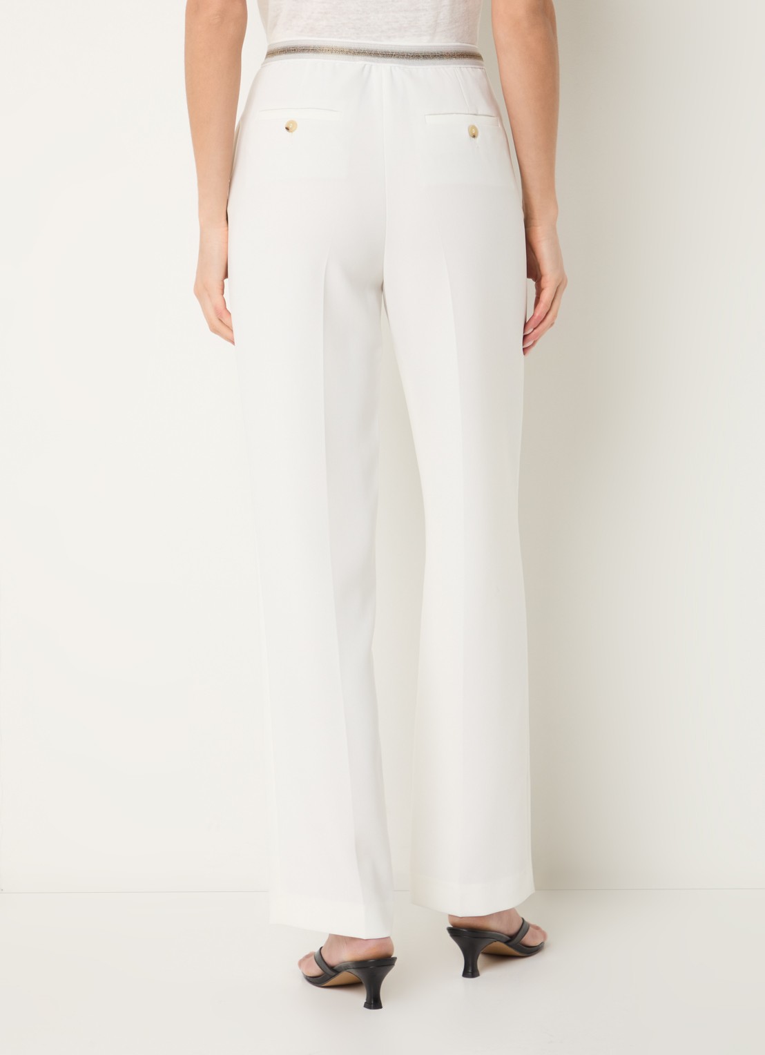 Gerard Darel Aelia mid waist straight fit broek met steekzakken - achterkant 4 creme
