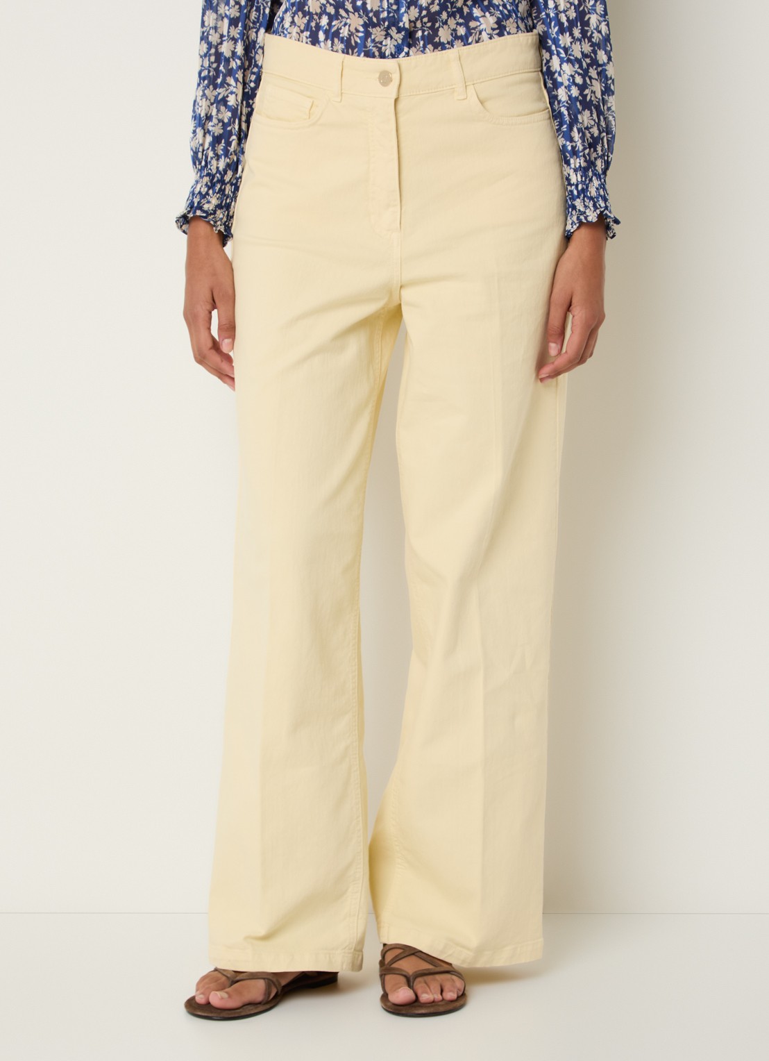 Gerard Darel Aelina high waist loose fit jeans met gekleurde wassing - detail lichtgeel