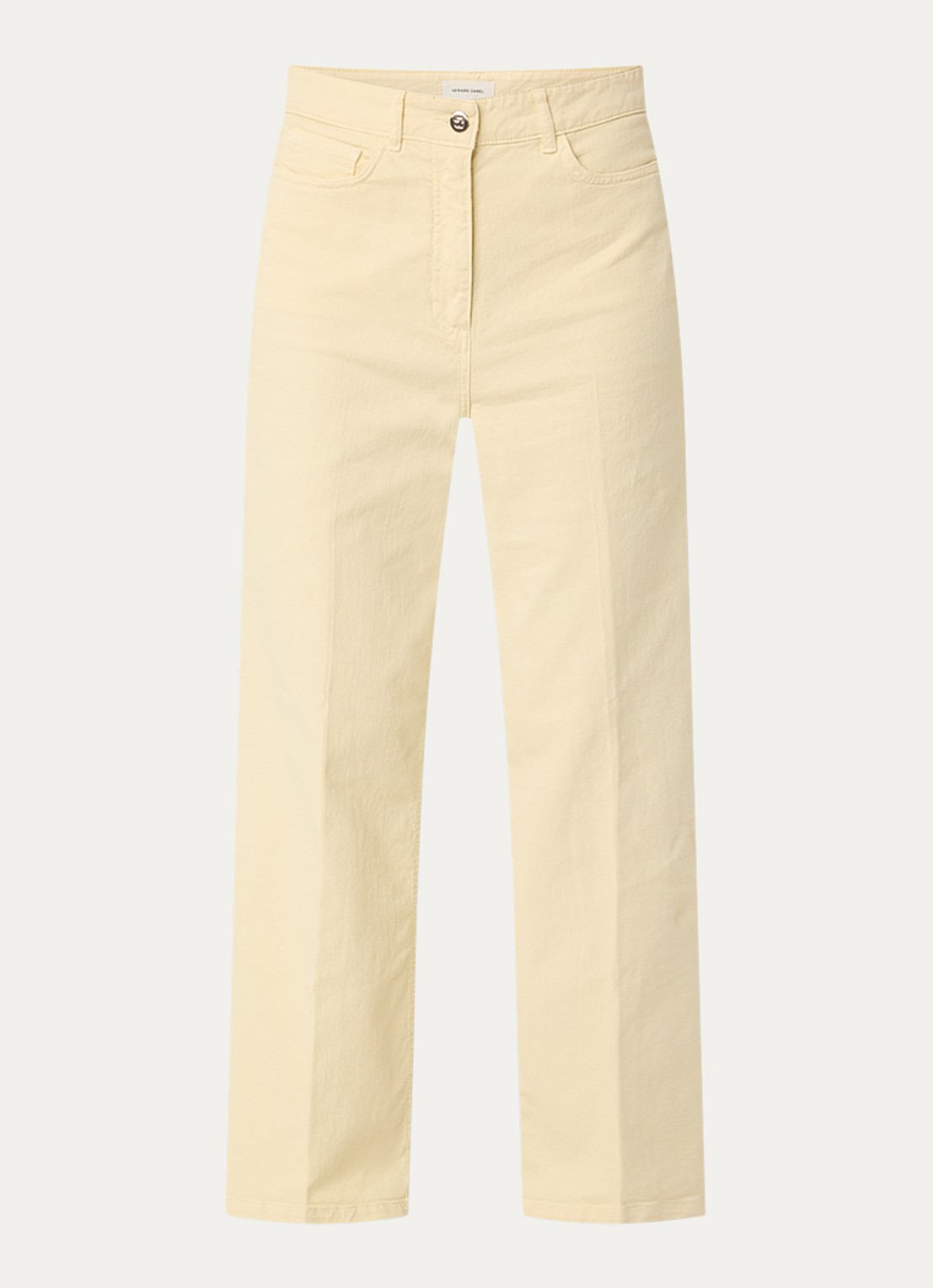 Gerard Darel Aelina high waist loose fit jeans met gekleurde wassing - voorkant 3 lichtgeel