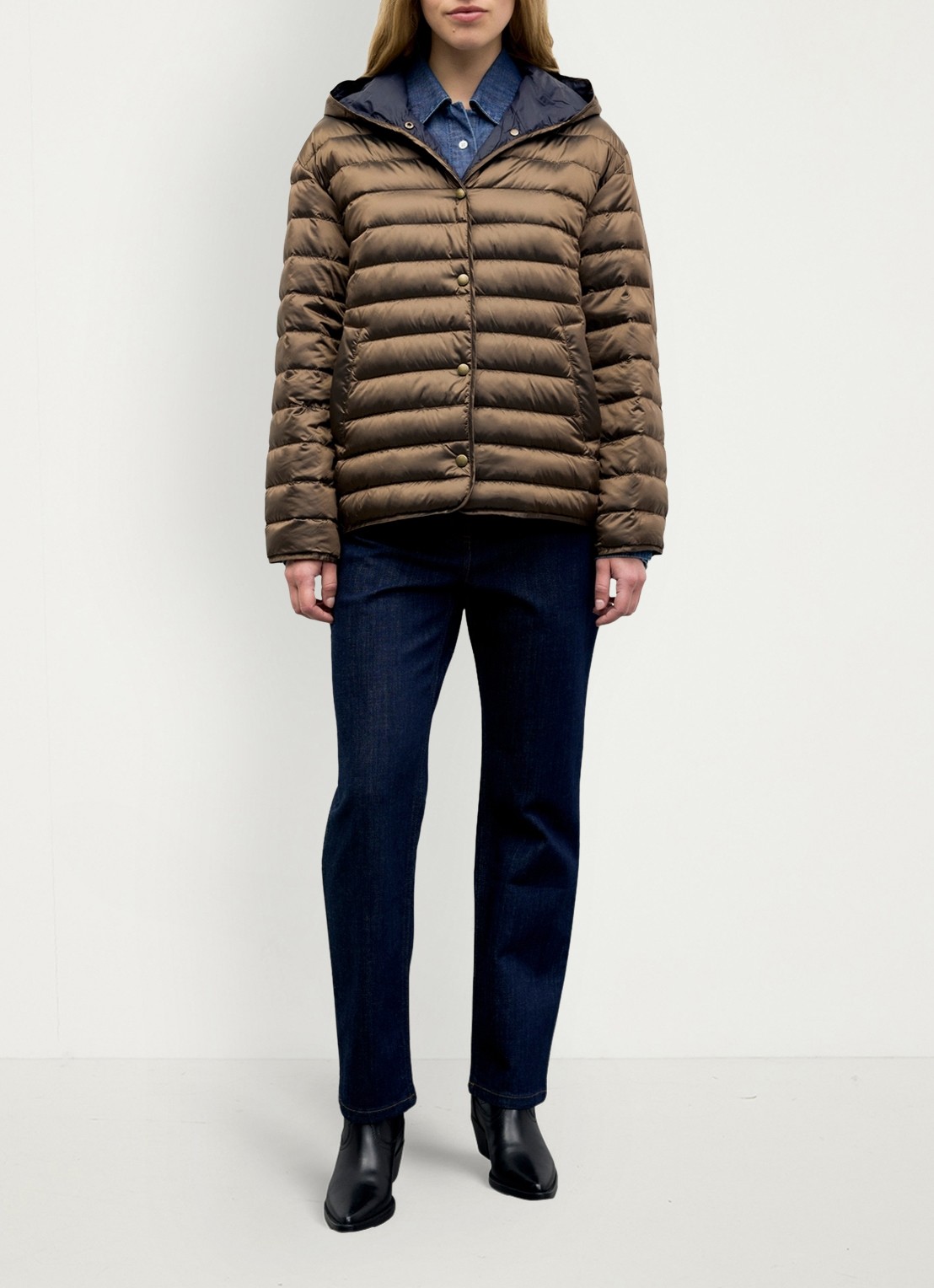 Gerard Darel Afra reversible gewatteerd jack met capuchon - detail 4 bruin