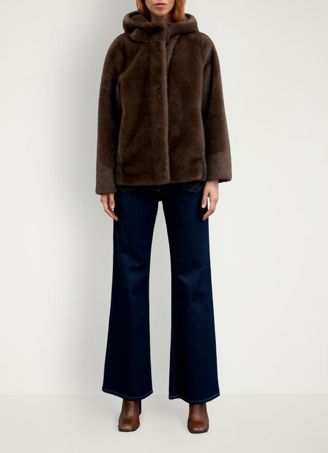 Gerard Darel Agate jas van imitatiebont - voorkant 5 naturel