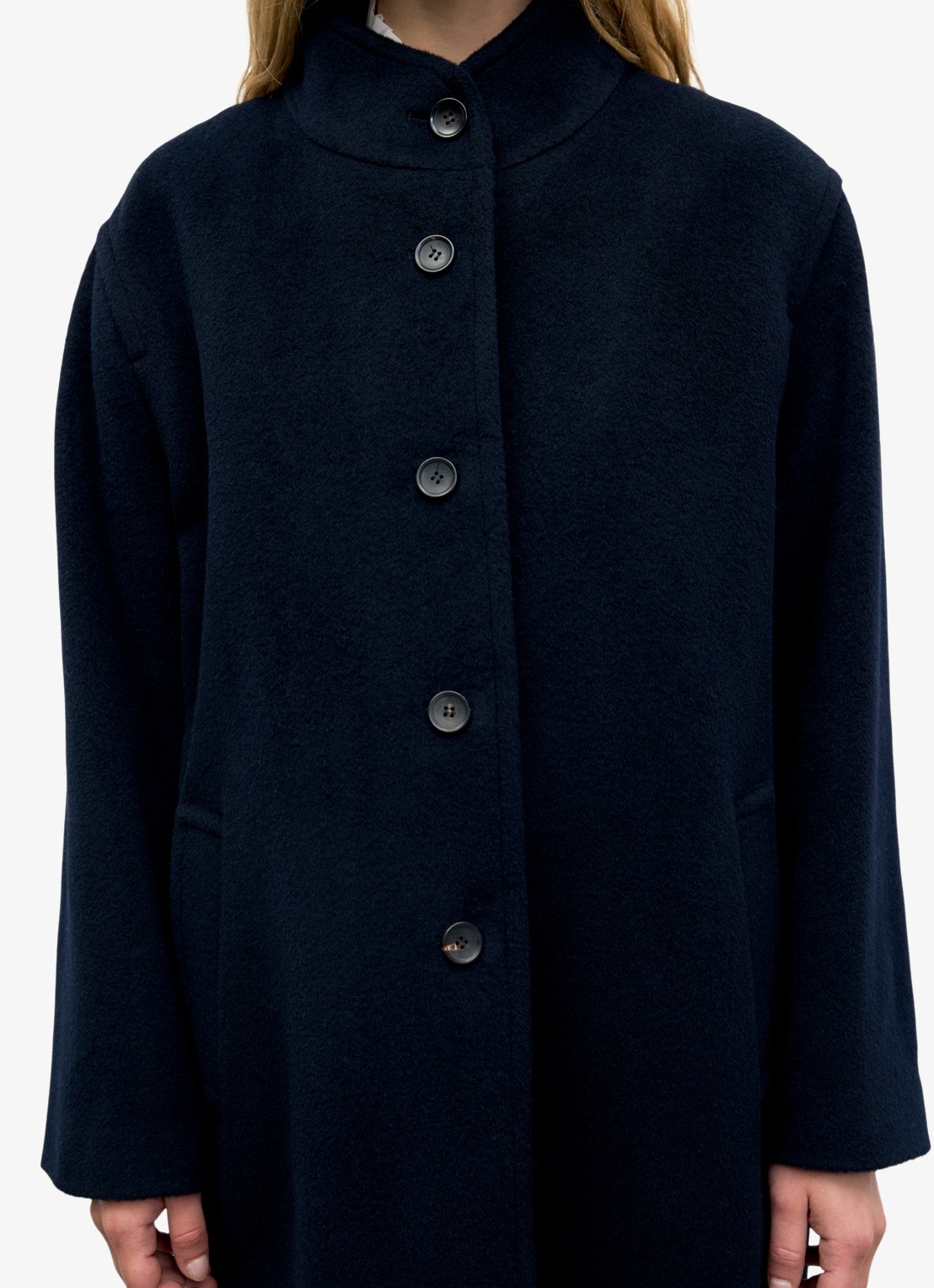 Gerard Darel Aira mantel van scheerwol - detail 2 blauw