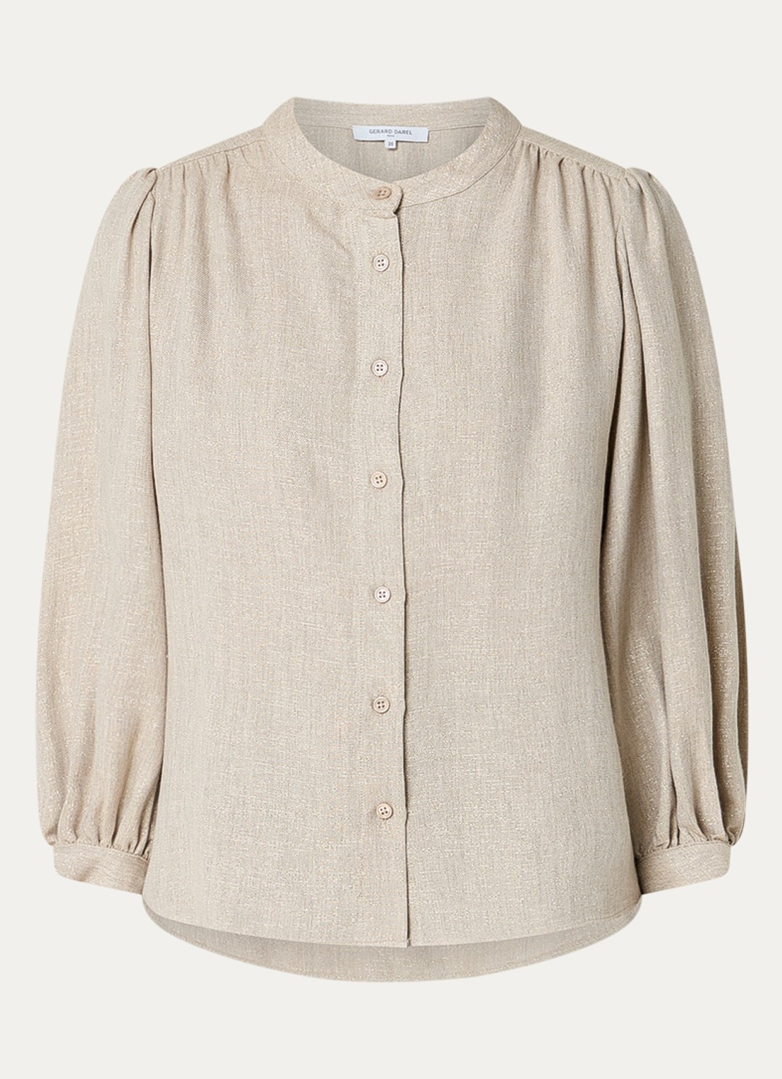 Gerard Darel Alana blouse met lurex - voorkant beige