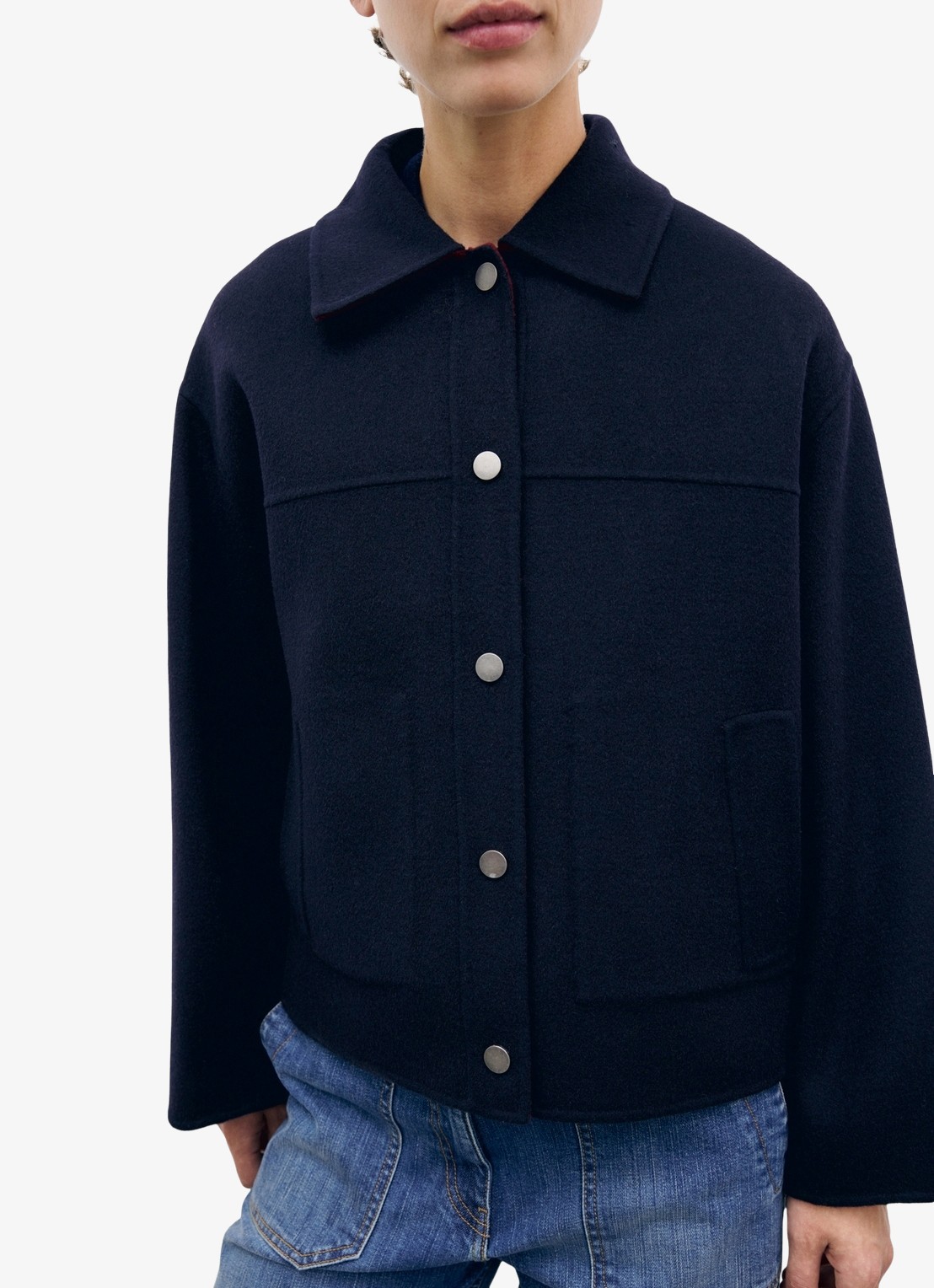 Gerard Darel Alda reversible jack van wol - detail 2 blauw