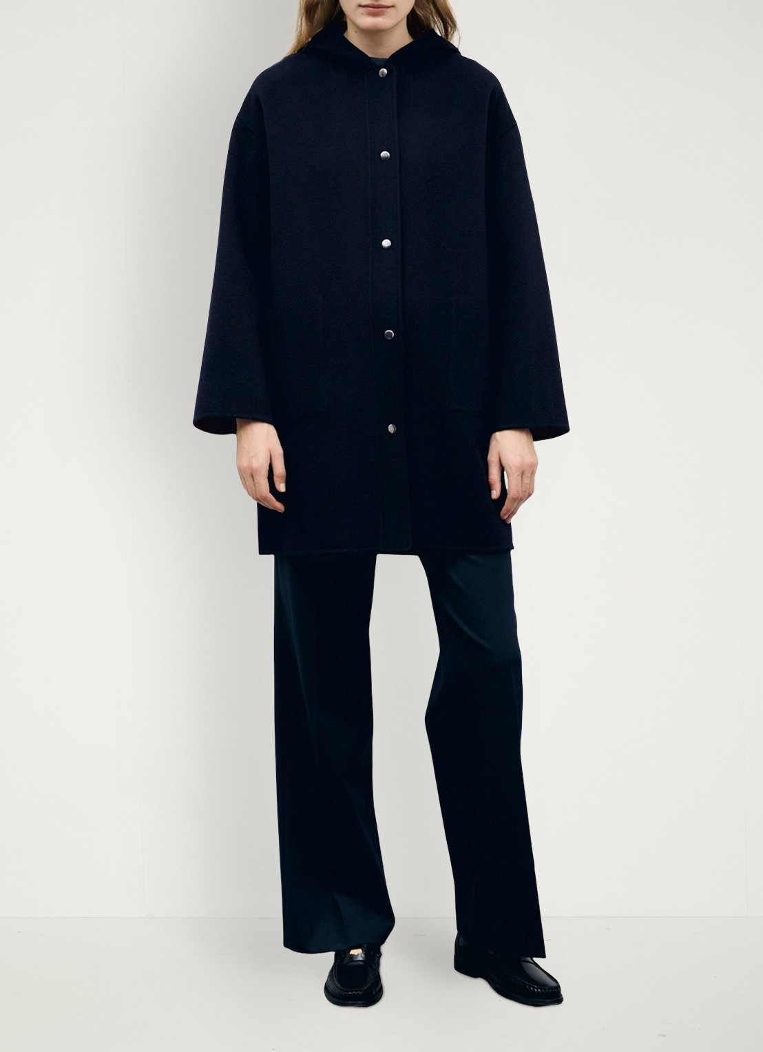 Gerard Darel Aley reversible mantel van wol met capuchon - detail 4 blauw