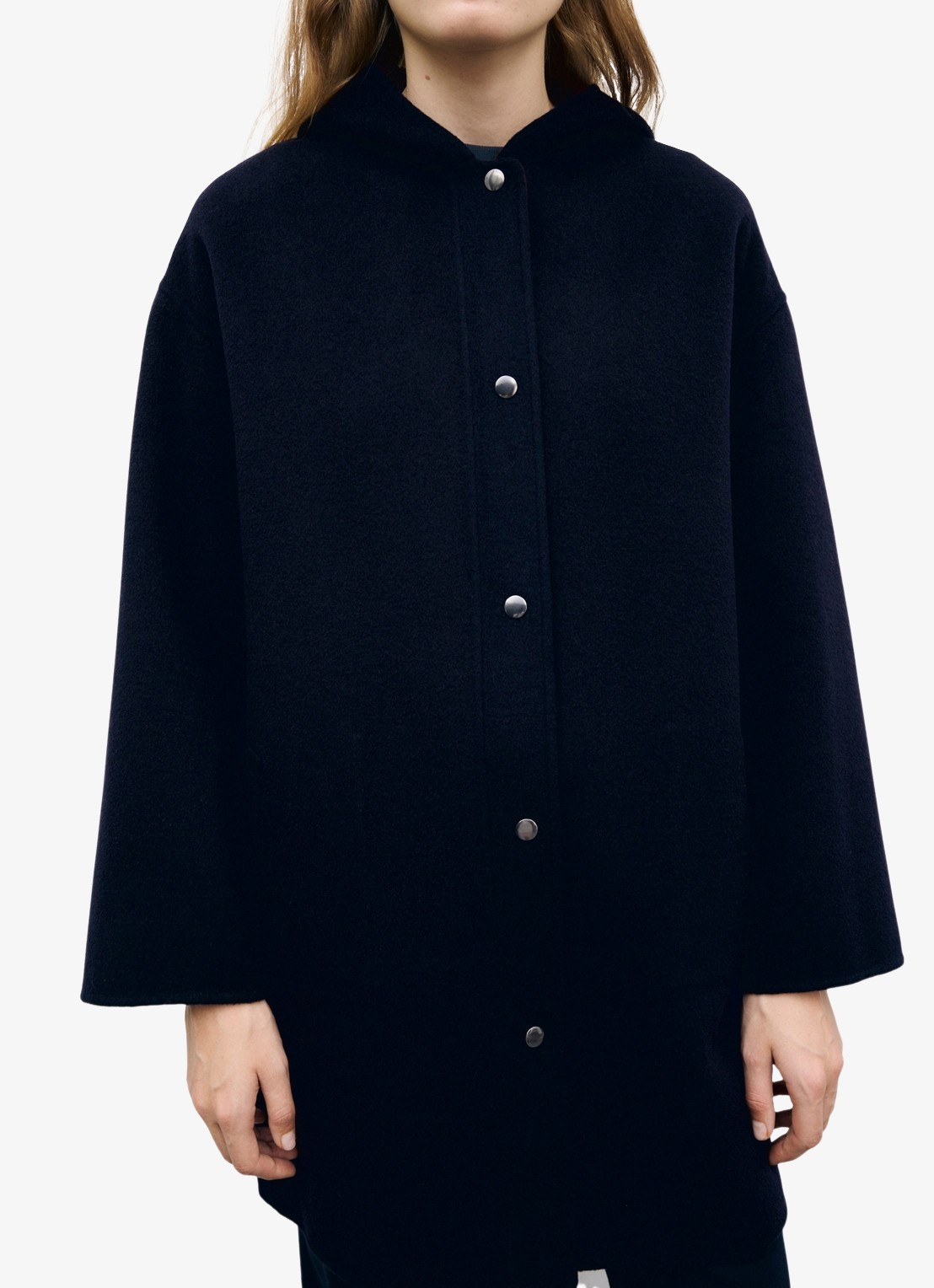 Gerard Darel Aley reversible mantel van wol met capuchon - detail 5 blauw
