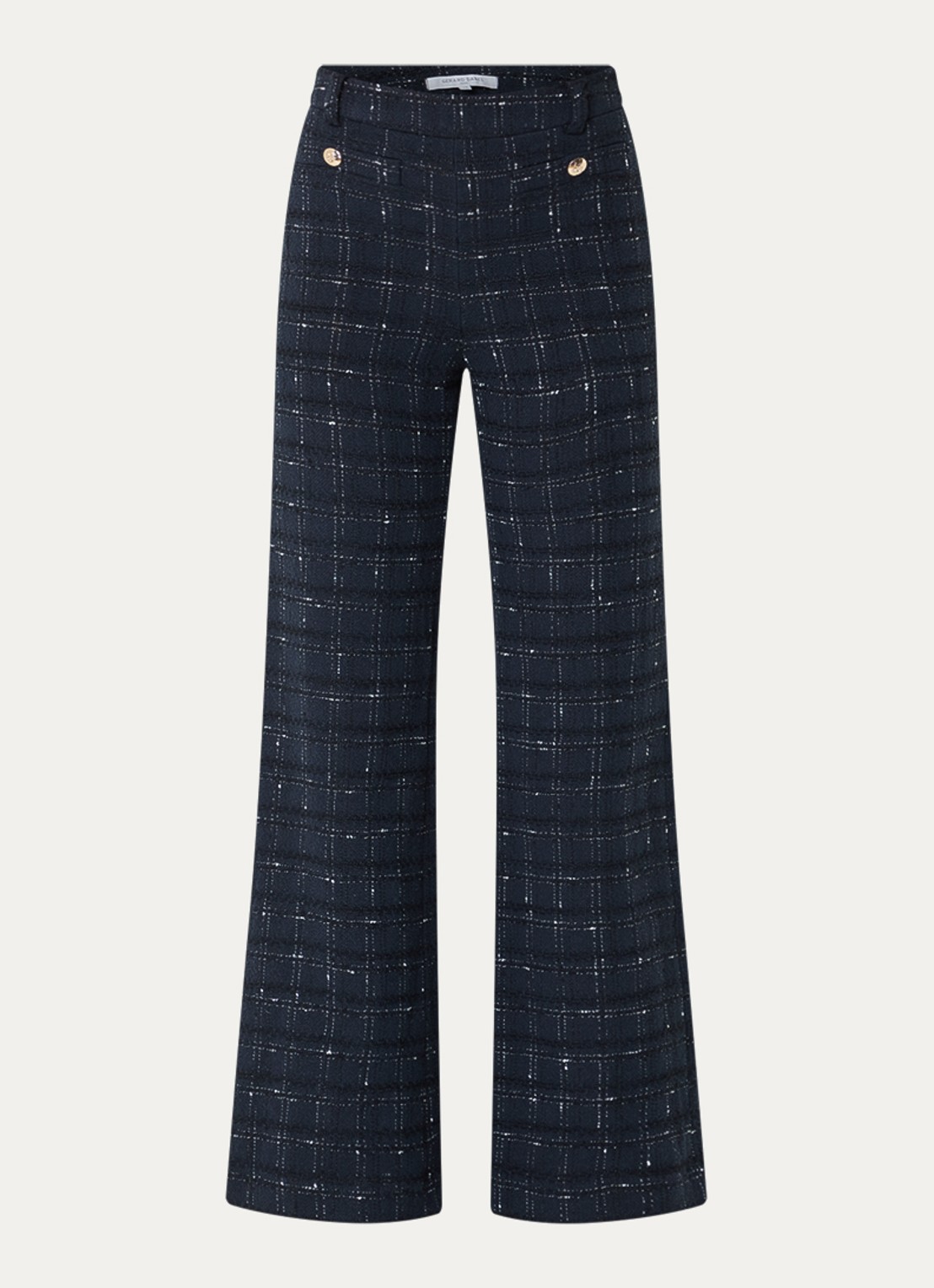 Gerard Darel Aleyna high waist flared fit pantalon met steekzakken - voorkant donkerblauw