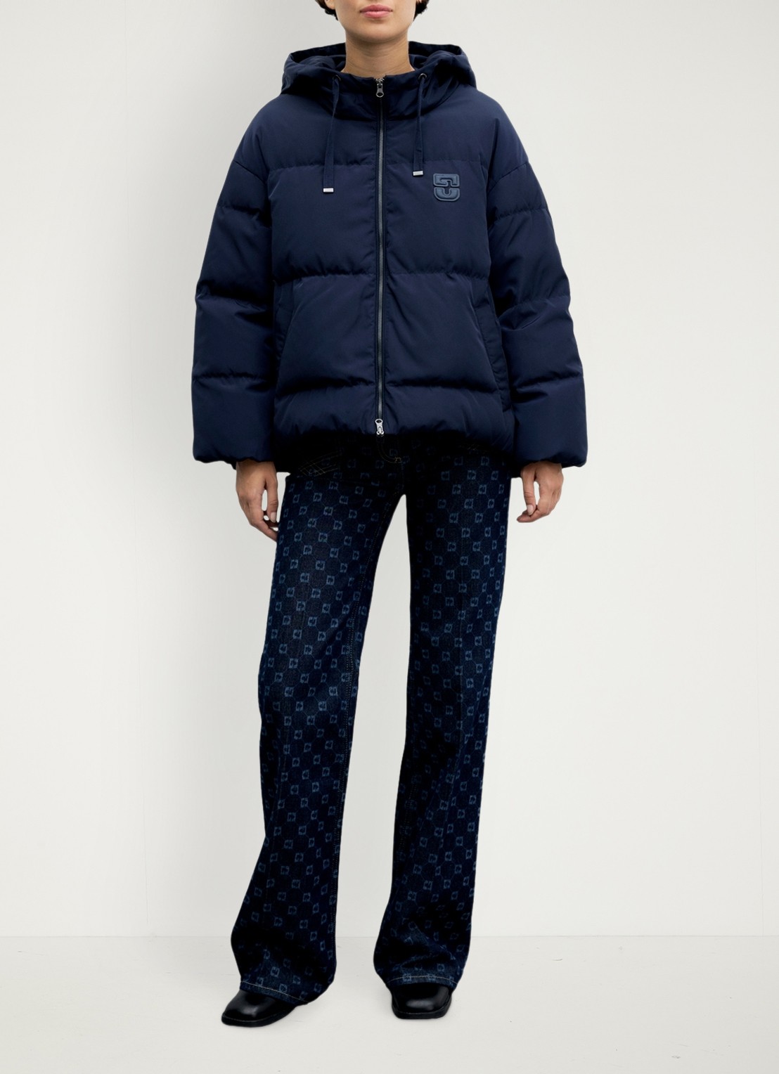 Gerard Darel Alie puffer jack met donsvulling en capuchon - detail 3 blauw