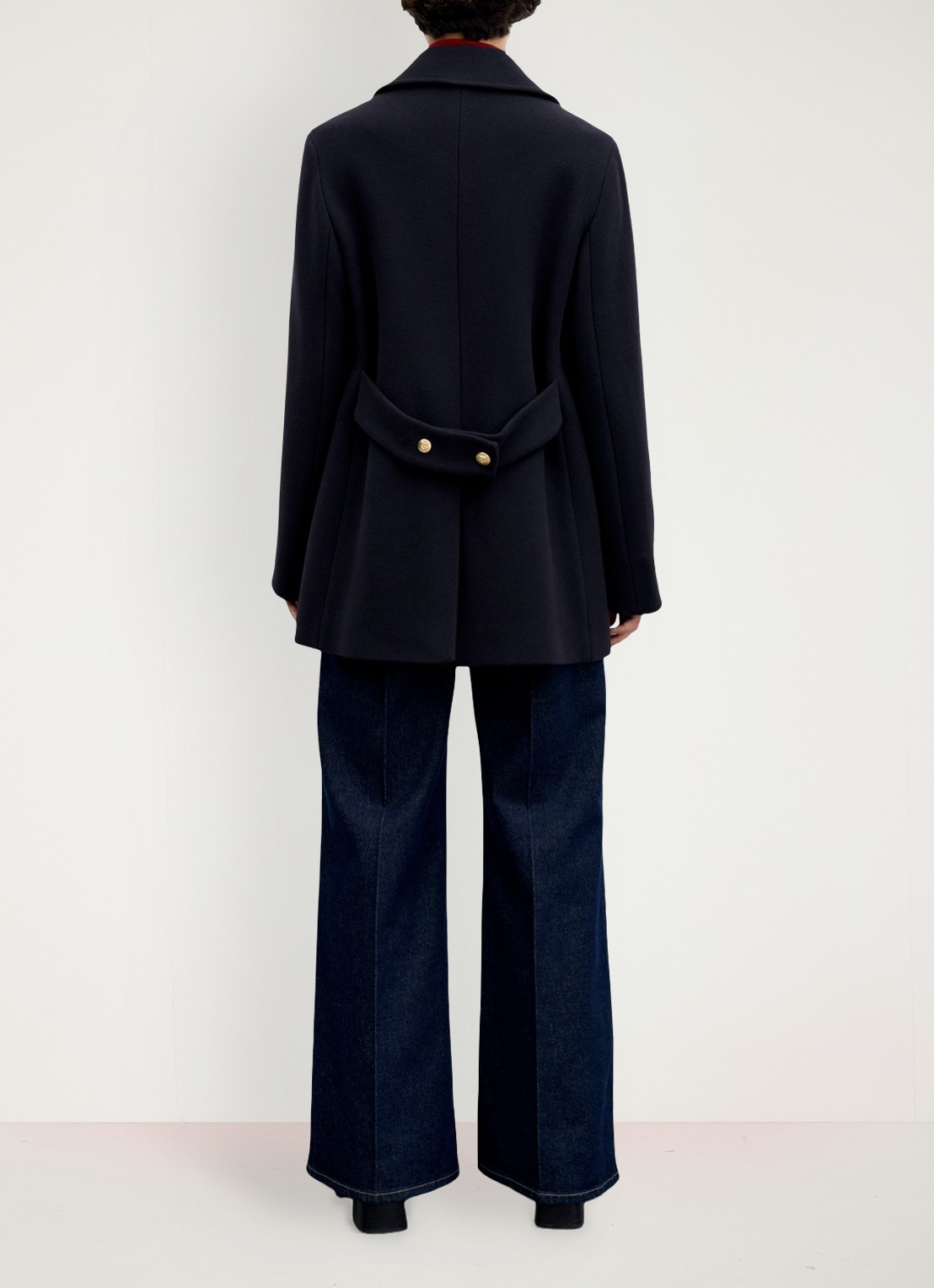 Gerard Darel Alis korte mantel in wolblend - achterkant 5 blauw