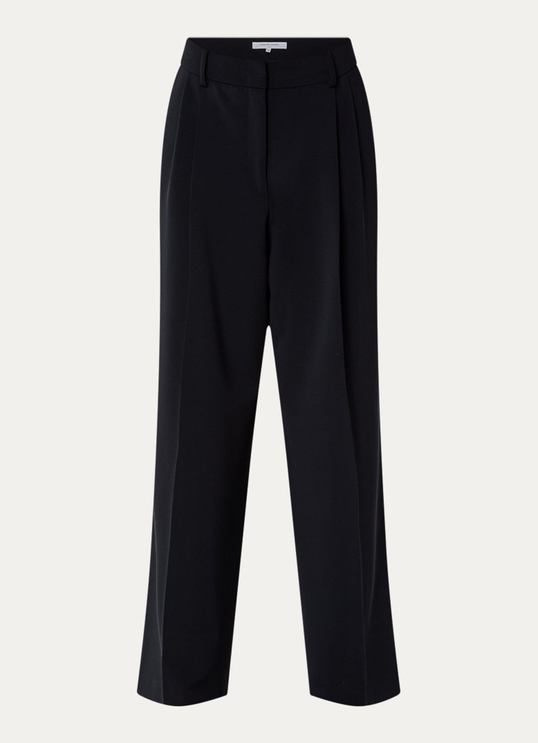 Gerard Darel Alissia high waist wide fit pantalon met steekzakken - voorkant 3 donkerblauw