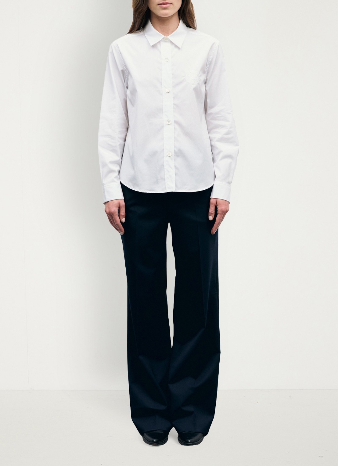 Gerard Darel Alix blouse met logoborduring - voorkant 4 wit