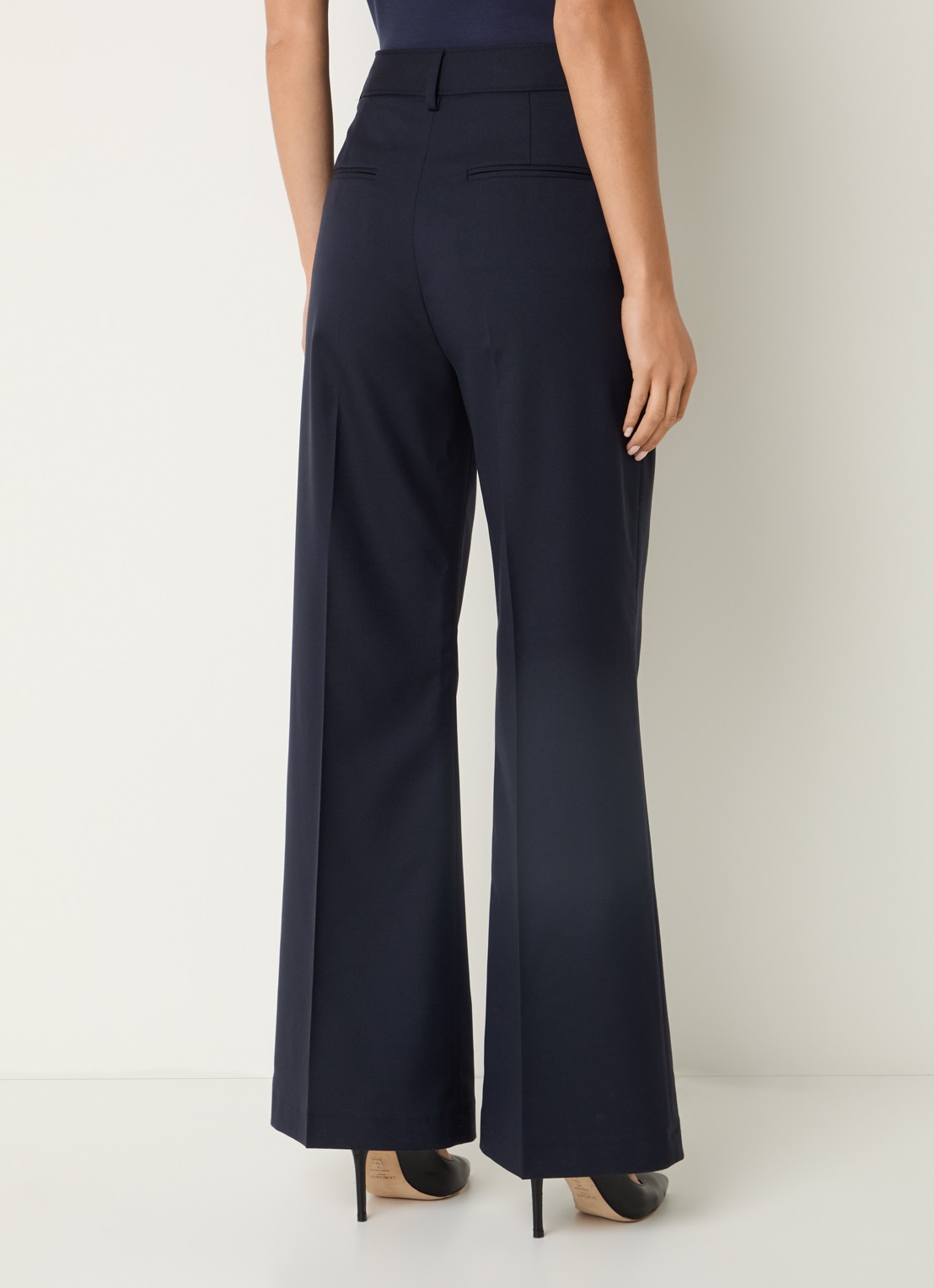 Gerard Darel Aliyah high waist straight fit pantalon met steekzakken - achterkant donkerblauw