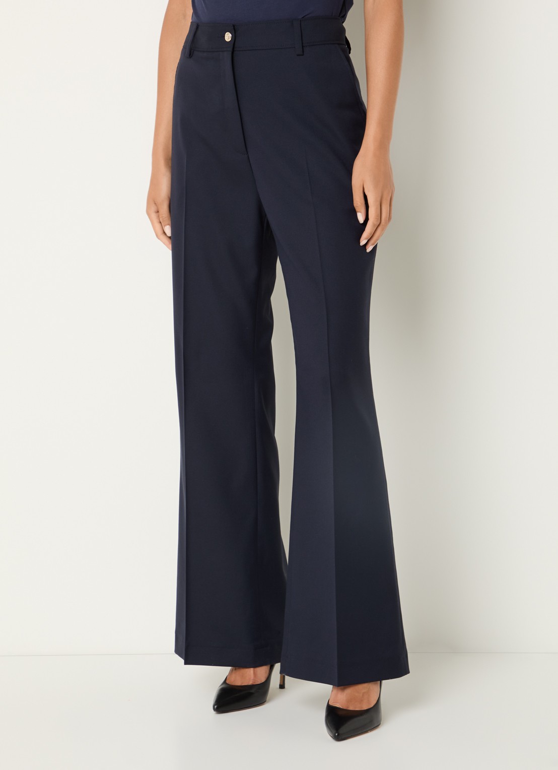 Gerard Darel Aliyah high waist straight fit pantalon met steekzakken - detail 2 donkerblauw