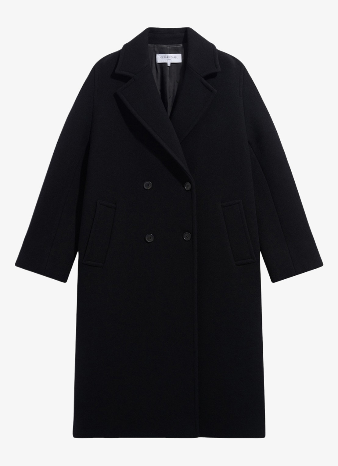 Gerard Darel Aliz double-breasted mantel in wolblend - voorkant 6 zwart