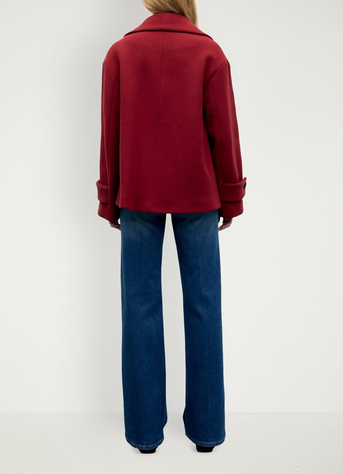 Gerard Darel Alla korte mantel in wolblend - achterkant 6 rood