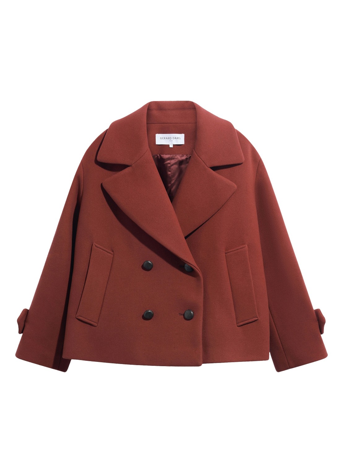 Gerard Darel Alla korte mantel in wolblend - voorkant 4 rood